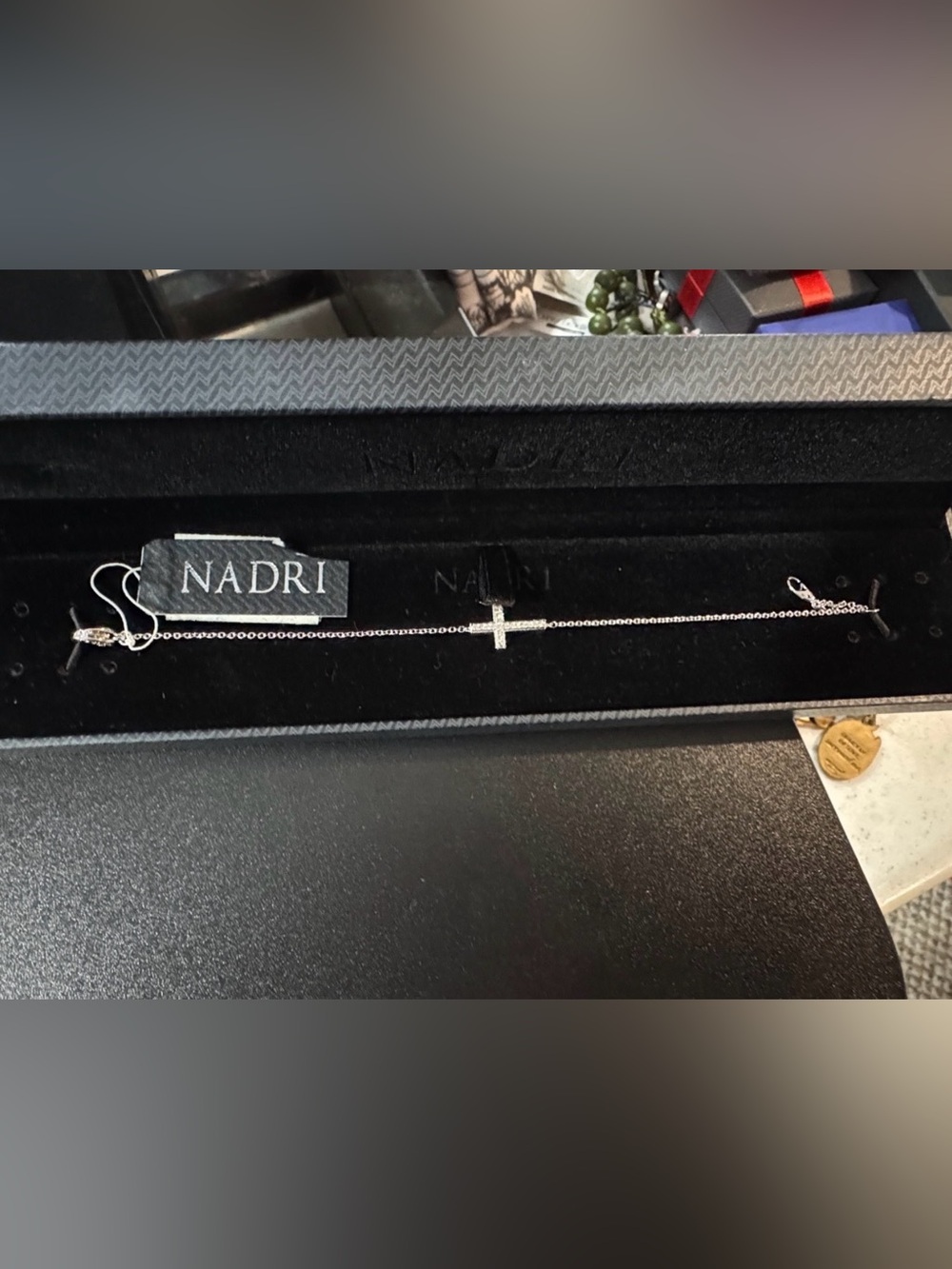 Nadri Silver Horizontal Cross Bracelet NWT